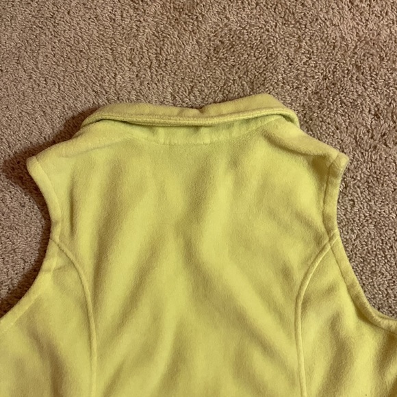 Women’s Columbia Neon Yellow/Green Zip Up Fleece Vest Medium - Picture 8 of 9